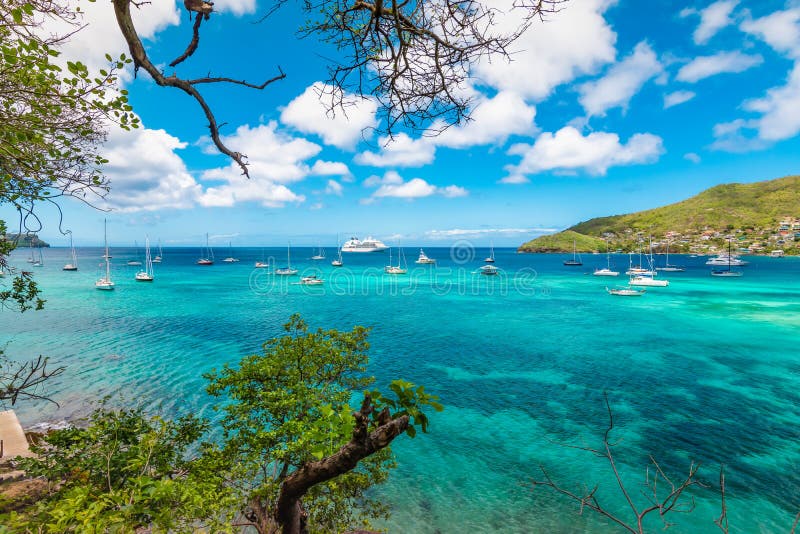 Beautiful Landscape of Admiralty Bay in Bequia. Stock Image - Image of ...