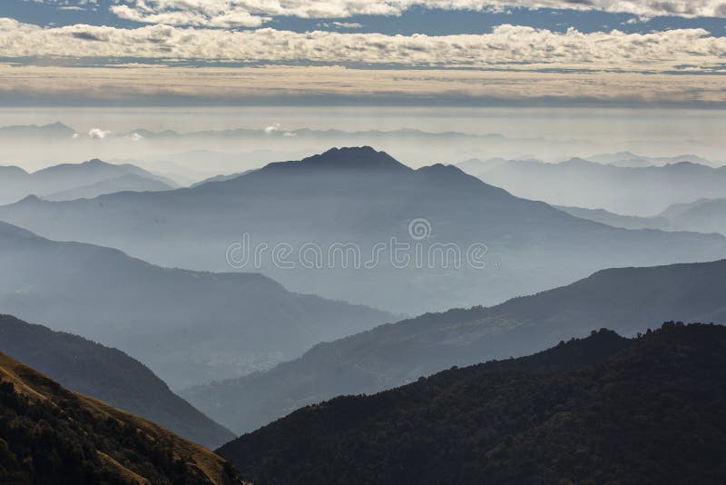 Beautiful landscape with hills of Himalaya Mountains, Nepal