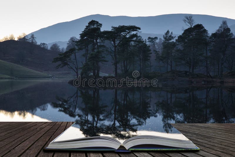 Beautiful landscape image of Tarn Hows in Lake District during beautiful Autumn Fall evening sunset with vibrant colours and still. Stunning landscape image of stock images Beautiful landscape image of Tarn Hows in Lake District during beautiful Autumn Fall evening sunset with vibrant colours and still. Stunning landscape image of stock images