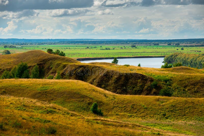 Beautiful landscape in Konstantinovo, Russia - the birthplace of russian poet Sergei Yesenin