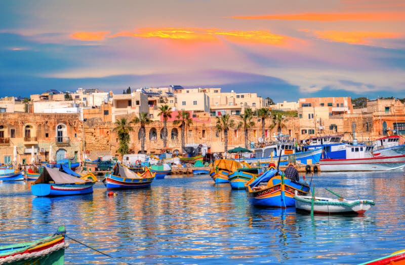 Beautiful Landscape of Malta, Marsaxlokk Valletta Port Editorial Image - Image of place, port: 105787275
