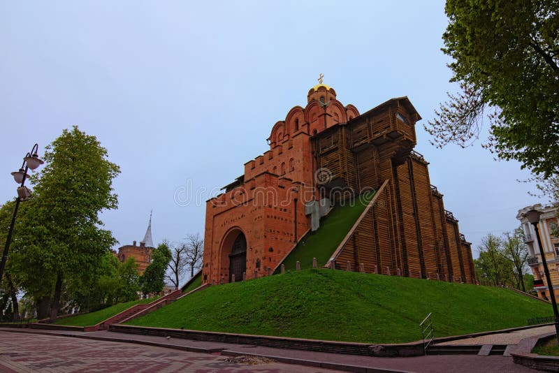 Beautiful landscape photo of famous Golden Gate. Spring morning in Kyiv, Ukraine stock photos Beautiful landscape photo of famous Golden Gate. Spring morning in Kyiv, Ukraine stock photos