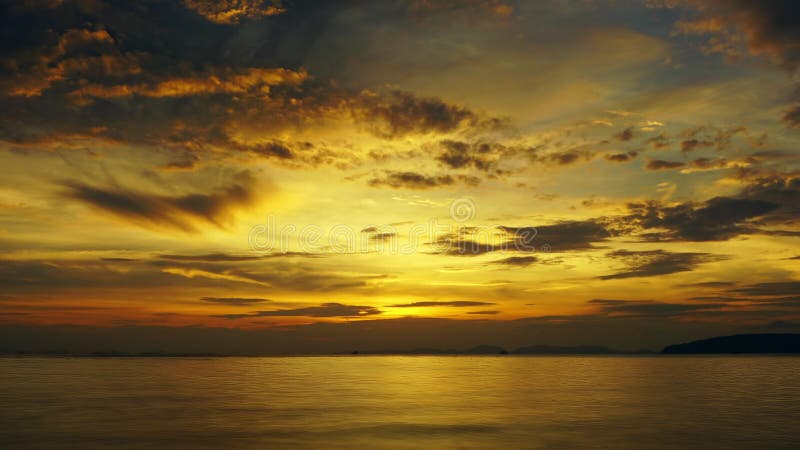 Tropical sea sunset on the beach, timelapse