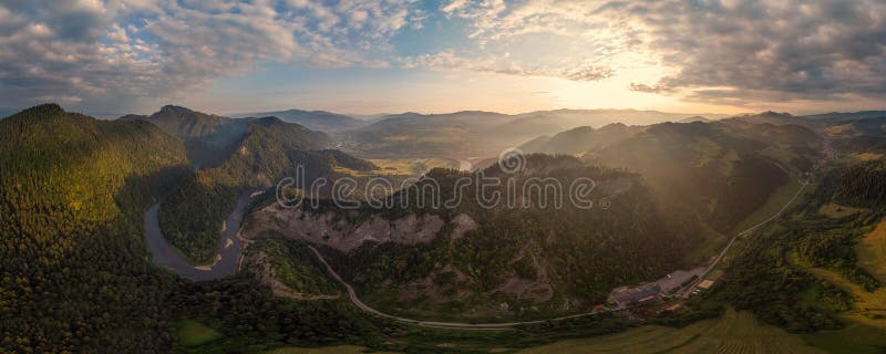 Beautiful landscape with valleys, lakes and rivers in High Tatras