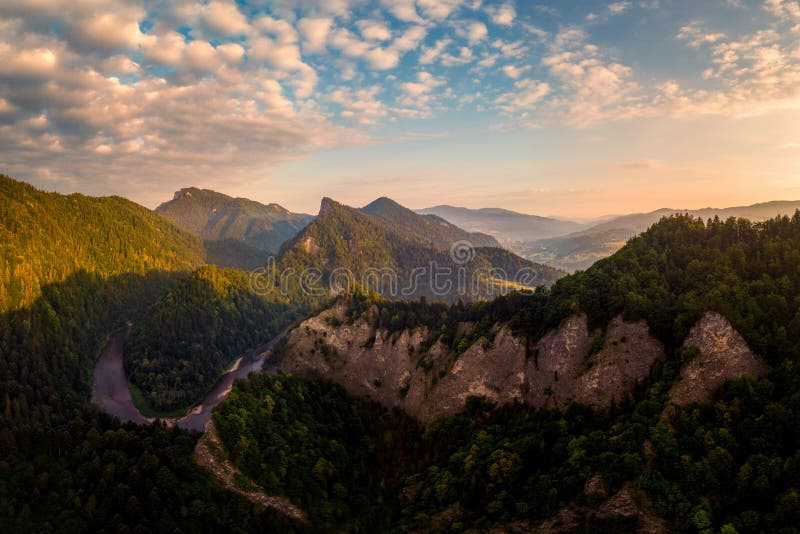 Beautiful landscape with valleys, lakes and rivers in High Tatras