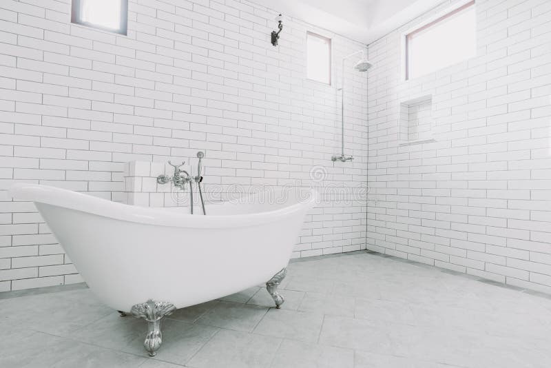 Beautiful large luxury vintage bathroom stock image Beautiful large luxury vintage bathroom stock image