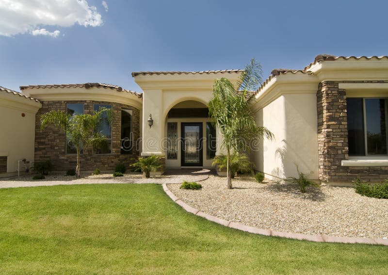 Beautiful large new home in Arizona stock photography Beautiful large new home in Arizona stock photography