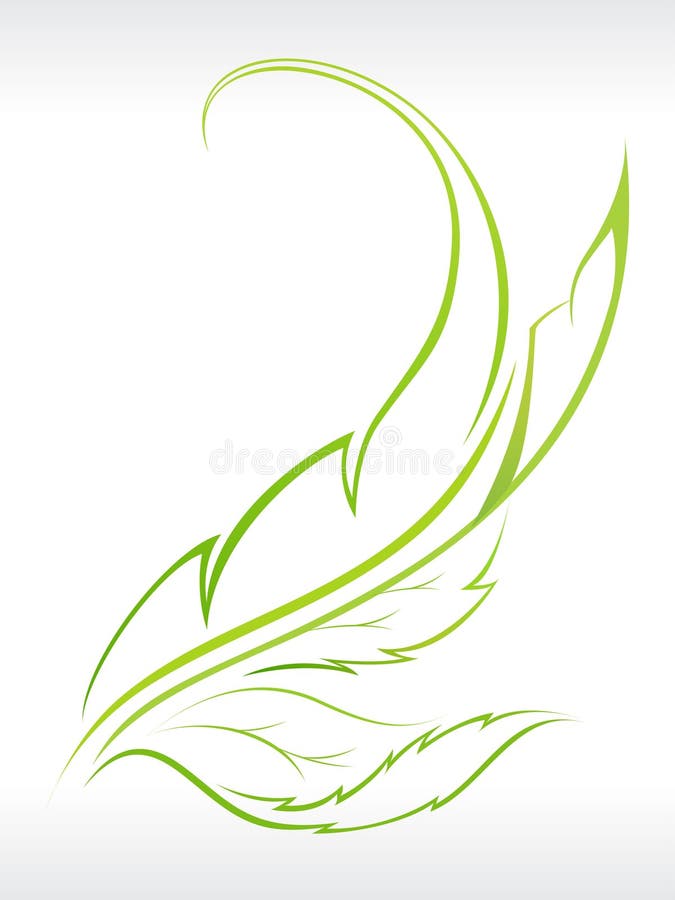 Beautiful Leaf Abstract with Outline Stock Vector Illustration of