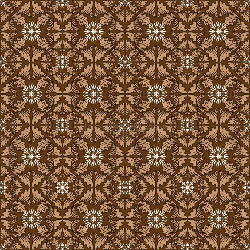 Beautiful leaf motifs on Parang batik with good brown color design