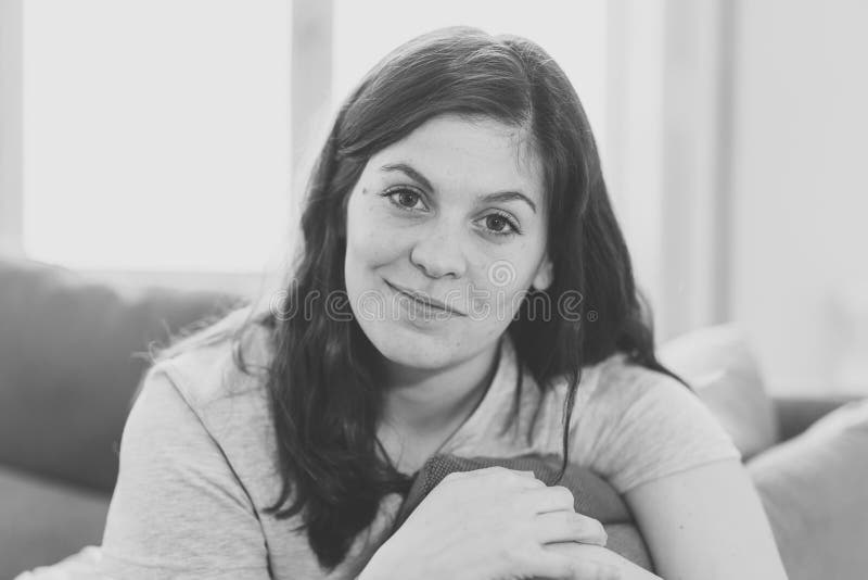 Beautiful Lifestyle Portrait Of Young Woman Happy And Relaxed At Home