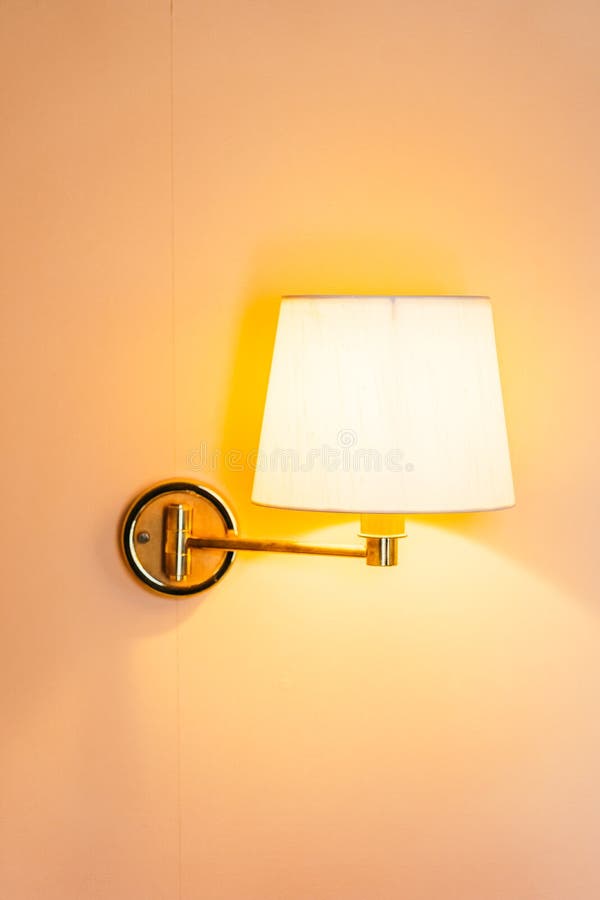 Beautiful Light Lamp and Bulb on Wall Decoration Interior Stock Image
