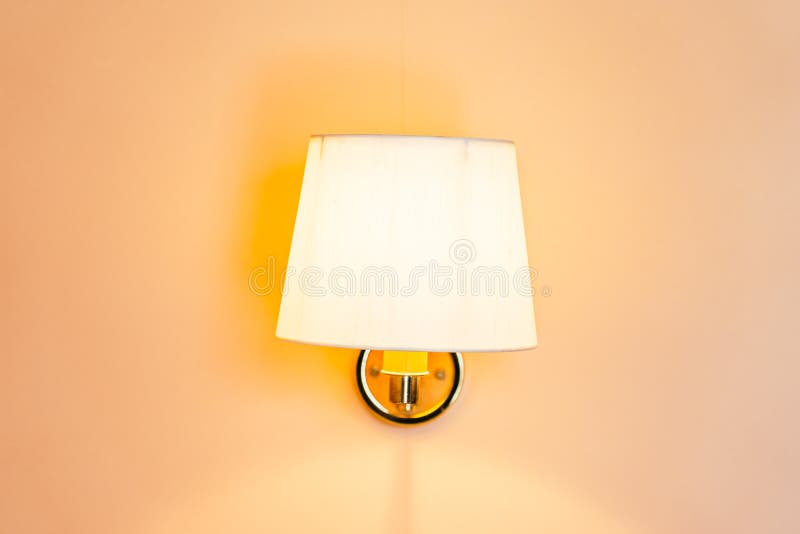 Beautiful Light Lamp and Bulb on Wall Decoration Interior Stock Photo