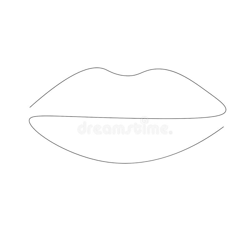 Beautiful Lips One Line Drawing Vector Stock Vector Illustration of lips, date 168426726