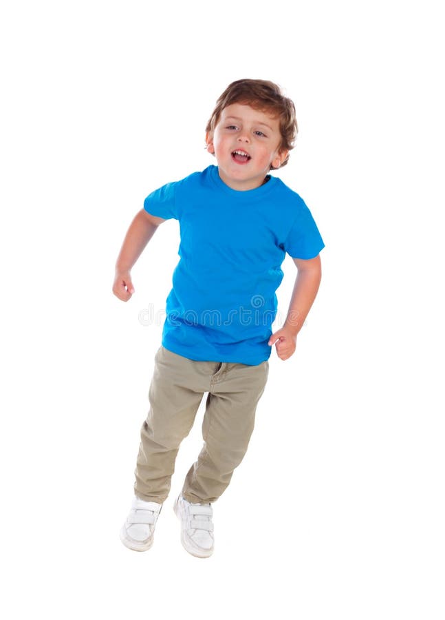 Beautiful little child three years old wearing blue t-shirt royalty free stock image Beautiful little child three years old wearing blue t-shirt royalty free stock image