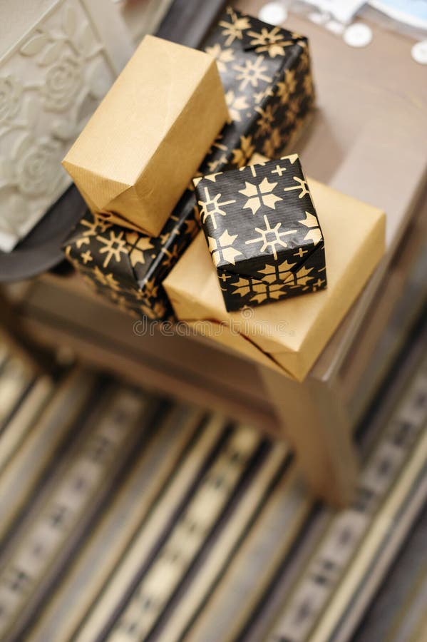 Beautiful Little Gift Boxes for Christmas Holiday Stock Image Image