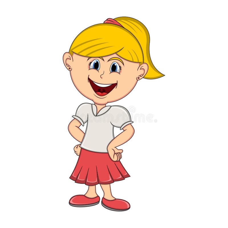 Beautiful Little Girl Cartoon Stock Vector - Illustration of female,  kindergarten: 82259280