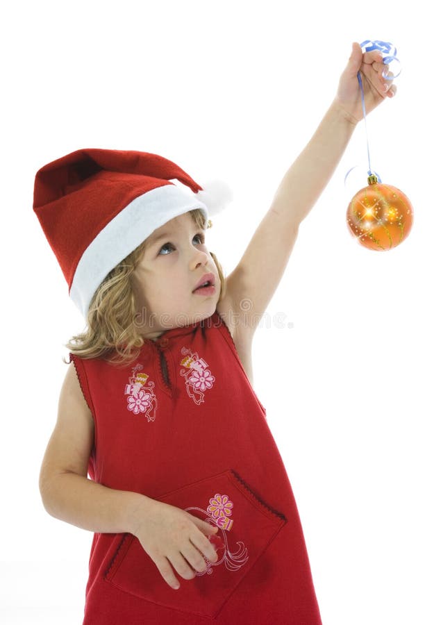 Beautiful little girl with christmas decoration