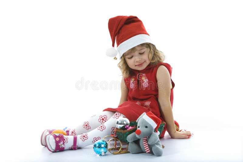 Beautiful little girl with christmas decoration