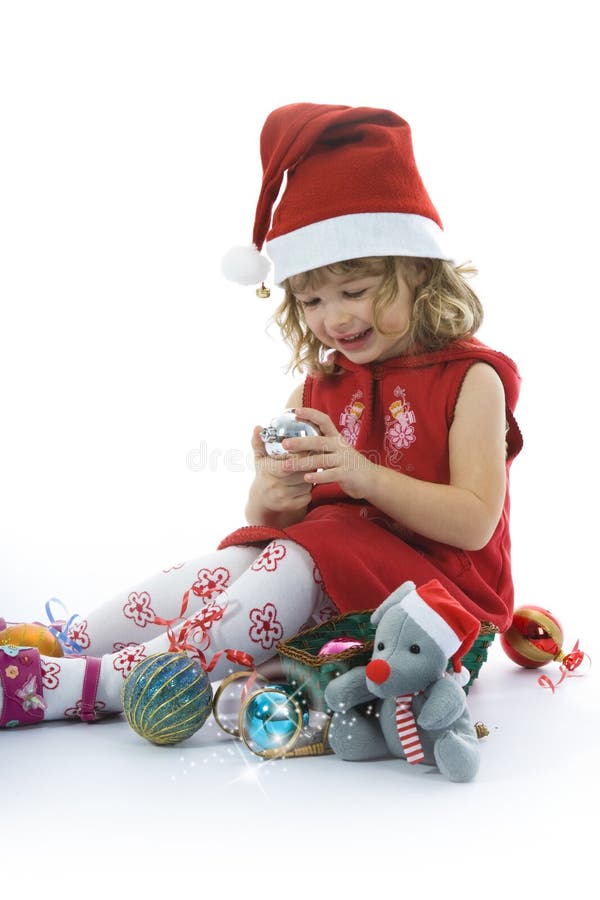 Beautiful little girl with christmas decoration