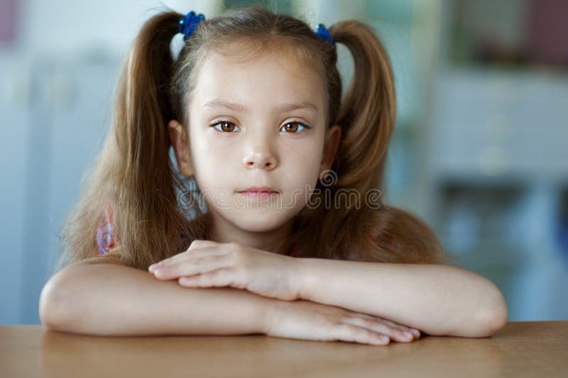 Beautiful little girl close-up stock photography