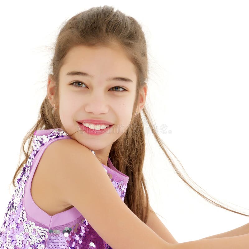 Portrait of a Little Girl Close-up. Stock Image - Image of little, girl ...