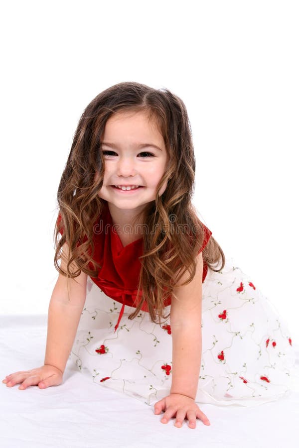 Beautiful little girl in holiday dress