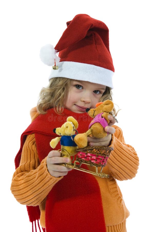 Beautiful little girl with mouse