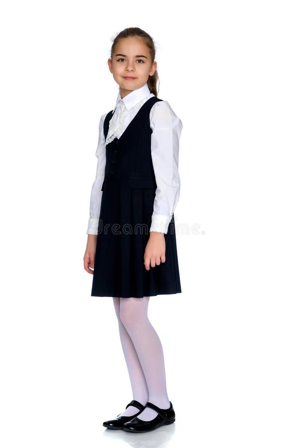 Beautiful Little Girl In A School Uniform. Stock Photo - Image of ...