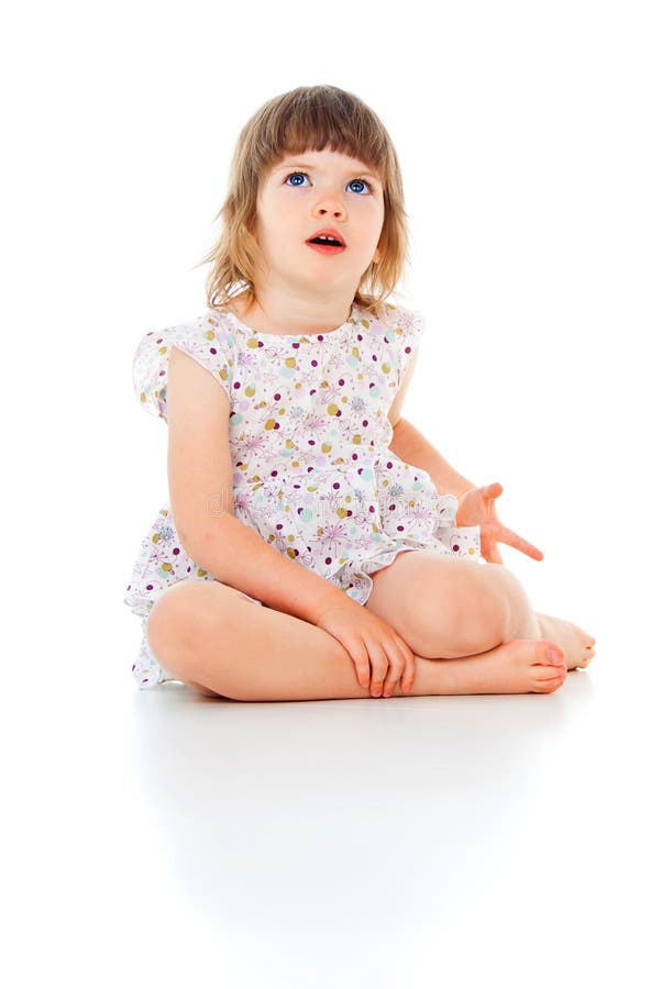 Beautiful little girl sitting child