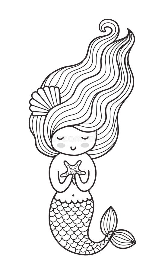 Little Mermaid Clipart Black And White - Iwish Iwas