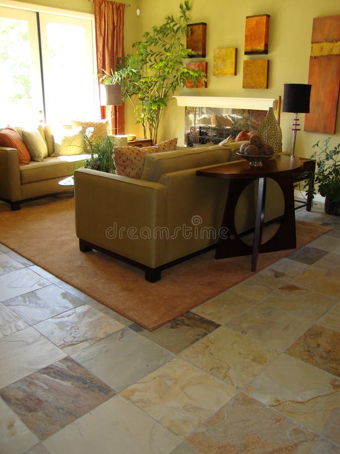 Beautiful Living Room stock photo. Image of tree, fireplace 11144868