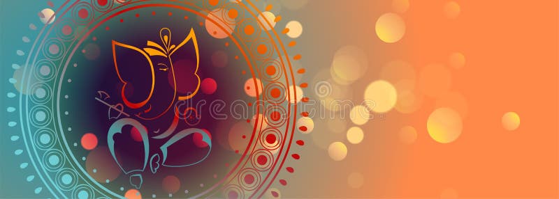 Bạn đang cần tìm mẫu banner đẹp để giới thiệu sản phẩm của mình? Hãy xem qua mẫu banner này với hình ảnh Lord Ganesha và các màu sắc rực rỡ. Nó sẽ giúp bạn tạo được ấn tượng với khách hàng. 