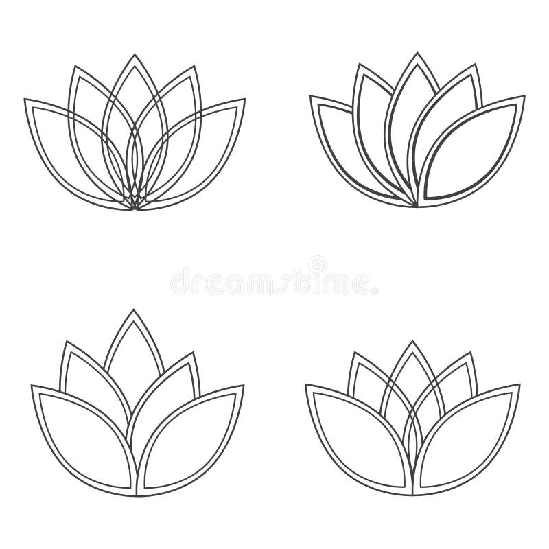 Beautiful lotus flower line illustration. Vector abstract black and white floral background royalty free illustration Beautiful lotus flower line illustration. Vector abstract black and white floral background royalty free illustration