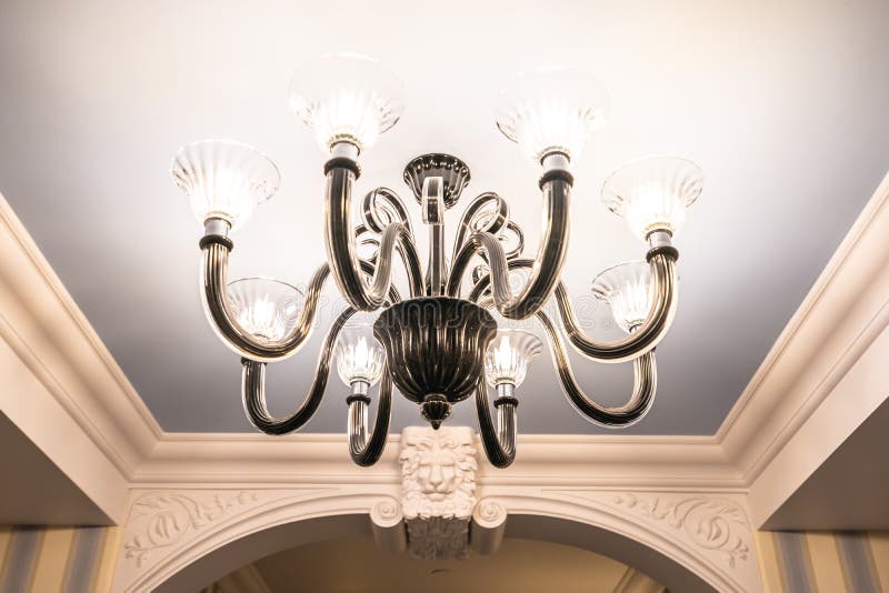 Beautiful Luxury Electric Ceiling Light Lamp Decoration Stock Photo