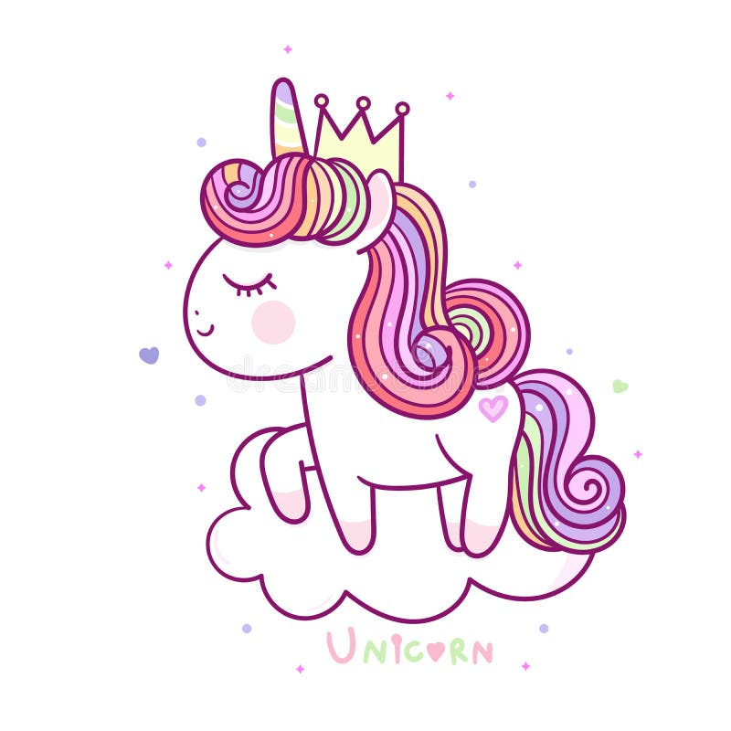 Beautiful Magical Unicorn on Cloud Funny Horse Wallpaper Stock ...