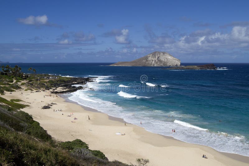 Beautiful Makapu'u beach in Hawaii stock photos