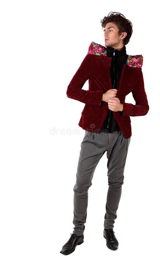 Beautiful man in exclusive design clothes