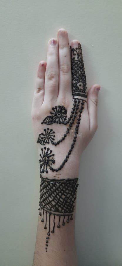 Beautiful Mehndi Design on Hands of a Girl. Stock Image - Image of ...