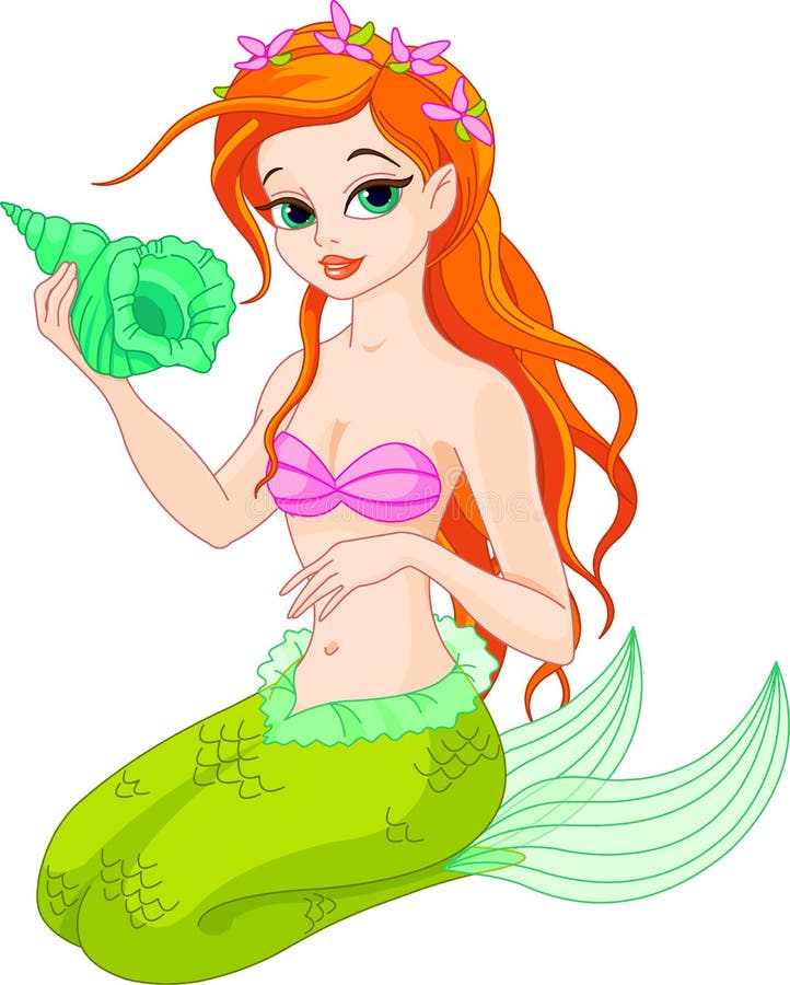 Green Blue Cute Shells Mermaid Bra Costume Poster for Sale by