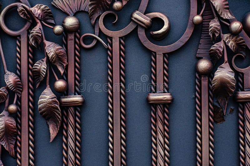 Beautiful Metal Sheets on Gates Stock Photo Image of