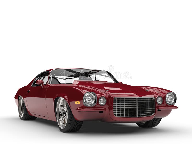 Beautiful metallic cherry red classic American vintage car - beauty shot