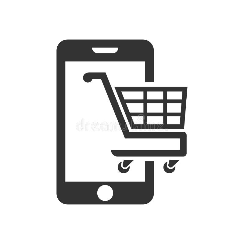 Free Icon, Buying by phone, shopping cart and telephone