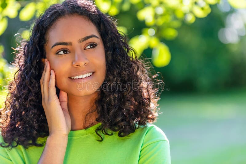 mixed girl with green eyes