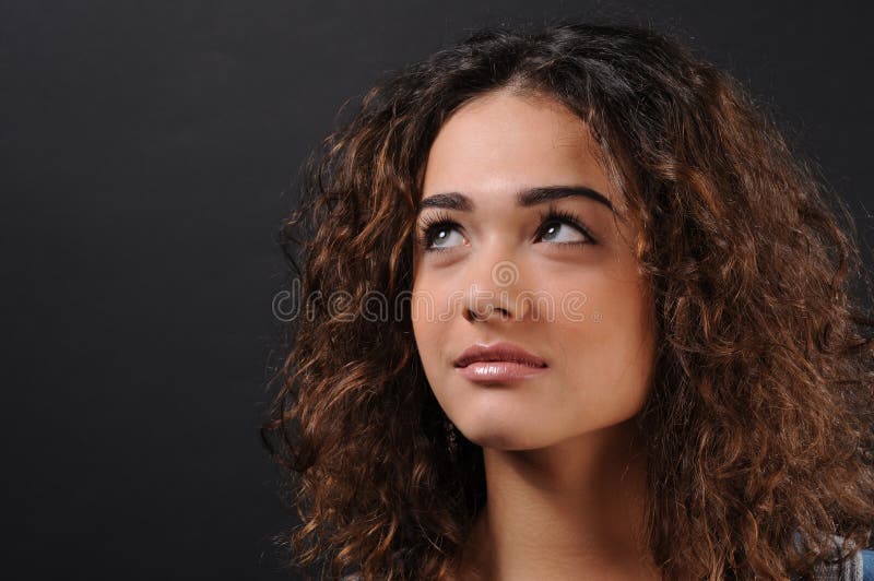 Beautiful model with curly hair