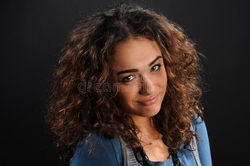 Beautiful model with curly hair