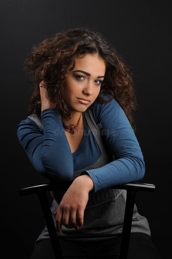 Beautiful model with curly hair