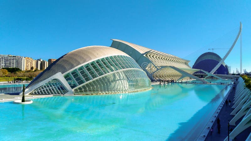 Beautiful modern architecture of the building in the complex City of Arts and Sciences in Valencia, Spain stock images Beautiful modern architecture of the building in the complex City of Arts and Sciences in Valencia, Spain stock images
