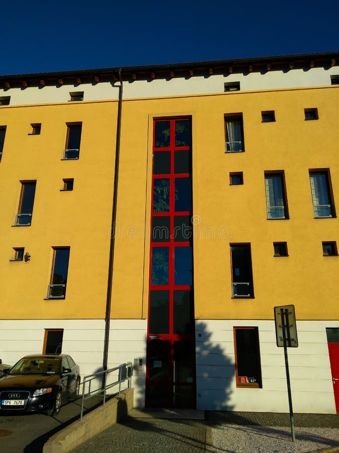 Beautiful modern facade of a building in Prague stock photography Beautiful modern facade of a building in Prague stock photography