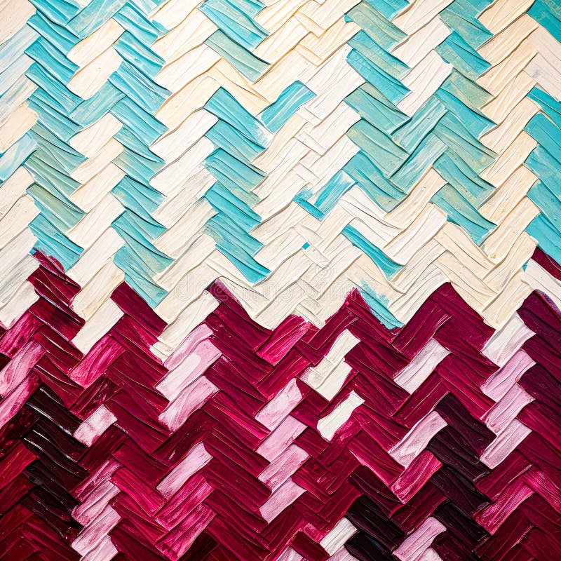 Beautiful Modern Wallpaper with Blue and Pink Zigzag Pattern Design