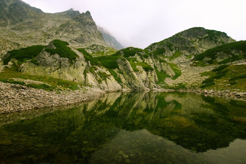 Krásna horská jazerná krajina v Tatrách